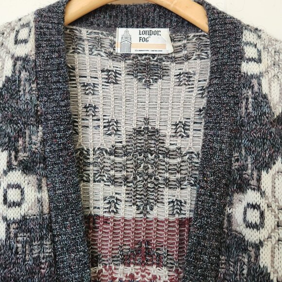 Vintage London Fog Cardigan Sweater Button Front Alpaca Blend Grandpacore Dad L - Picture 4 of 11